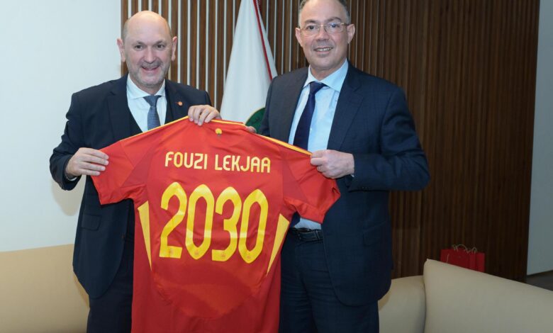 فوزي لقجع يستقبل رئيس الاتحاد الإسباني لكرة القدم لمناقشة تنظيم مونديال 2030